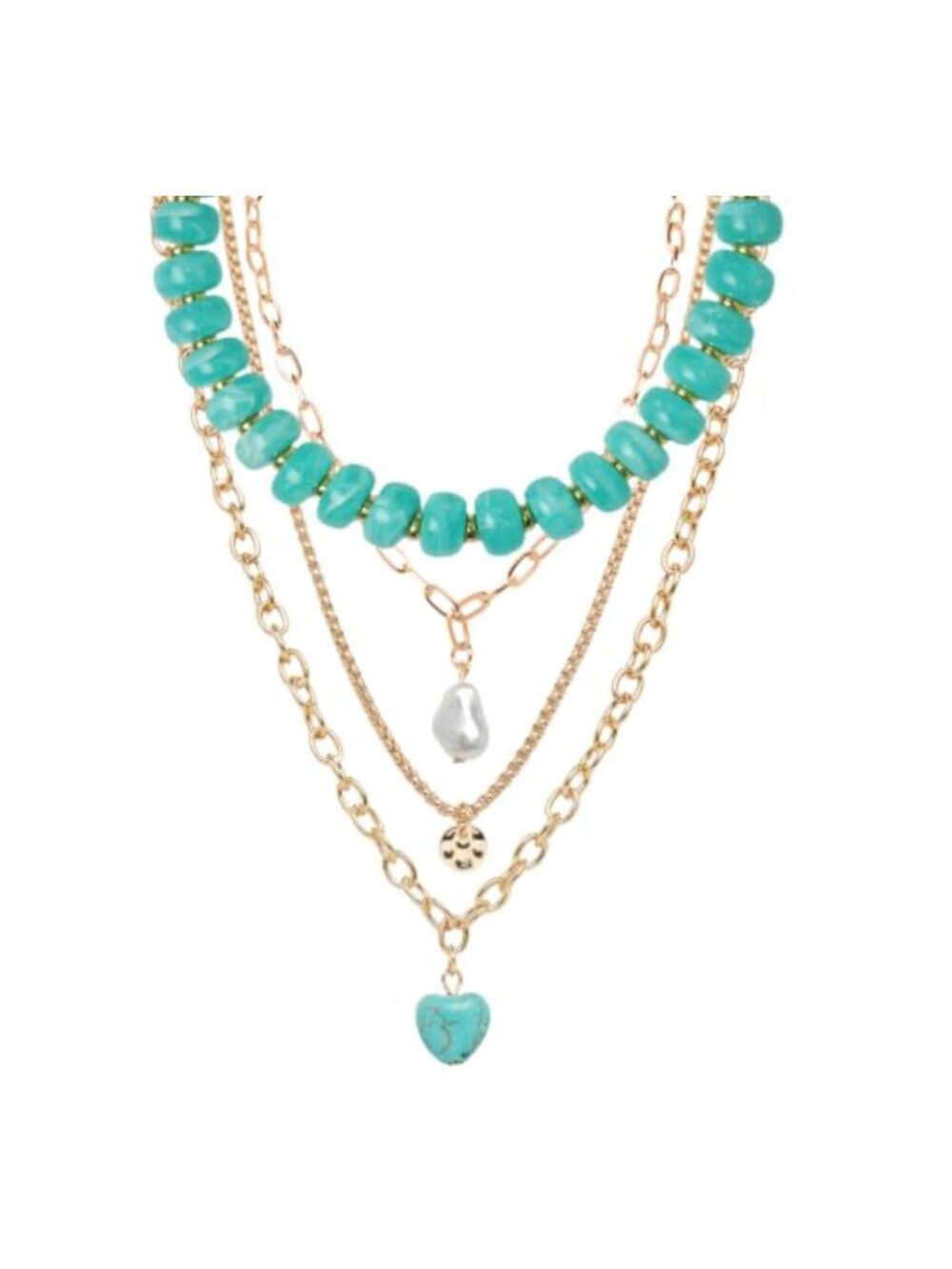 Layered Chunky Beaded Necklace Set for Women, Resin Statement Necklace with